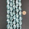 Perline in Vetro Stile Murano Celeste Twist 15x18mm Liscio Foro Passante