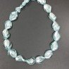 Perline in Vetro Stile Murano Celeste Twist 15x18mm Liscio Foro Passante