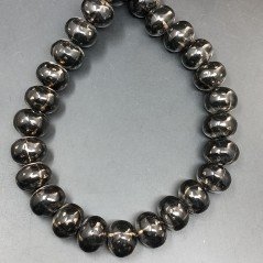 Perline in Vetro Stile Murano Nero Forma Rondelle 20mm Liscio Foro Passante