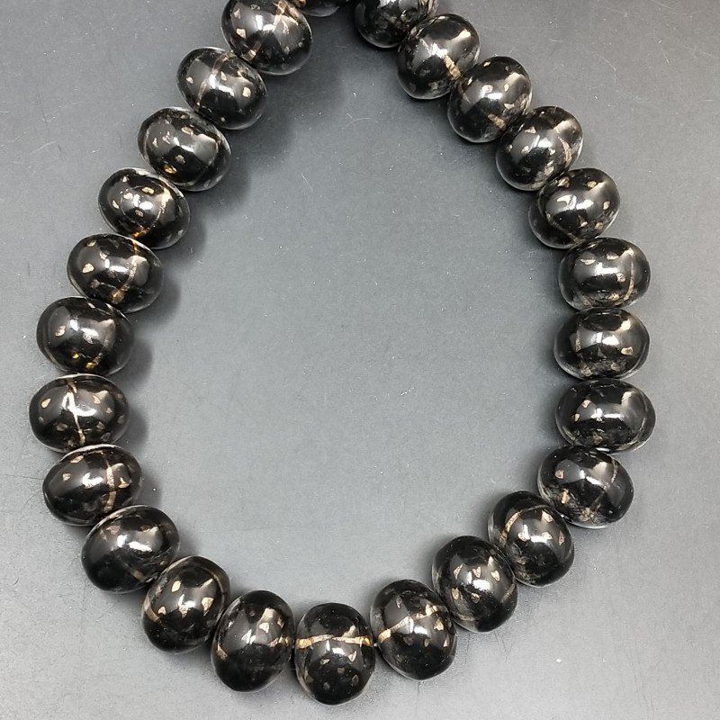 Perline in Vetro Stile Murano Nero Forma Rondelle 20mm Liscio Foro Passante
