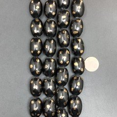 Perline in Vetro Stile Murano Forma Barilotto Liscio Foro Passante Nero 14X21mm