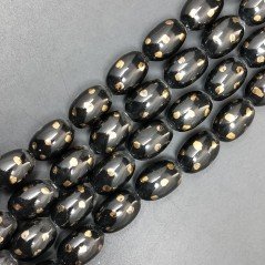 Perline in Vetro Stile Murano Forma Barilotto Liscio Foro Passante Nero 14X21mm