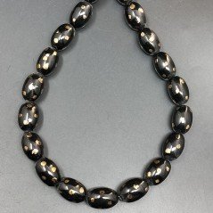 Perline in Vetro Stile Murano Forma Barilotto Liscio Foro Passante Nero 14X21mm