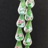Perline in Vetro Stile Murano Verde Forma Goccia Tondo Liscio Foro Passante 11X17mm