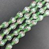 Perline in Vetro Stile Murano Verde Forma Goccia Tondo Liscio Foro Passante 11X17mm
