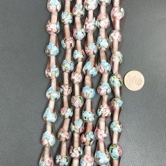 Perline in Vetro Stile Murano Viola Forma Goccia Tondo Liscio Foro Passante 10X18mm