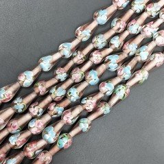 Perline in Vetro Stile Murano Viola Forma Goccia Tondo Liscio Foro Passante 10X18mm