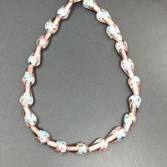 Perline in Vetro Stile Murano Viola Forma Goccia Tondo Liscio Foro Passante 10X18mm
