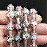 Perline in Vetro Stile Murano Viola Forma Goccia Tondo Liscio Foro Passante 12X18mm