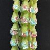 Perline in Vetro Stile Murano Verde Forma Goccia Tondo Liscio Foro Passante 12X18mm