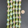 Perline in Vetro Stile Murano Verde Forma Goccia Tondo Liscio Foro Passante 12X18mm