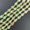 Perline in Vetro Stile Murano Verde Forma Goccia Tondo Liscio Foro Passante 12X18mm