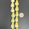 Perline in Vetro Stile Murano Giallo Forma Goccia Tondo Liscio Foro Passante 12X18mm