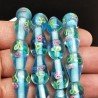 Perline in Vetro Stile Murano Azzurro Forma Goccia Tondo Liscio Foro Passante 10X18mm