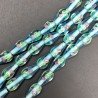 Perline in Vetro Stile Murano Azzurro Forma Goccia Tondo Liscio Foro Passante 10X18mm