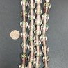 Perline in Vetro Stile Murano Rosa Forma Goccia Tondo Liscio Foro Passante 12X18mm