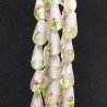 Perline in Vetro Stile Murano Rosa Forma Goccia Tondo Liscio Foro Passante 10X17mm