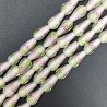 Perline in Vetro Stile Murano Rosa Forma Goccia Tondo Liscio Foro Passante 10X17mm