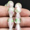 Perline in Vetro Stile Murano Giallo Forma Goccia Tondo Liscio Foro Passante 10X18mm