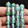Perline in Vetro Stile Murano Azzurro Forma Goccia Tondo Liscio Foro Passante 10X17mm