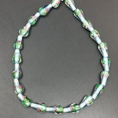 Perline in Vetro Stile Murano Azzurro Forma Goccia Tondo Liscio Foro Passante 10X17mm