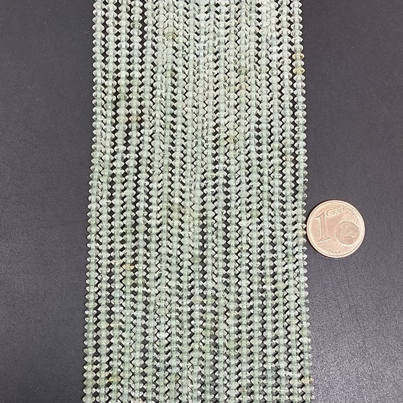 Prehnite Naturale Forma Dischio Taglia Diamante, Micro Sfaccettato Machine Cut 03mm
