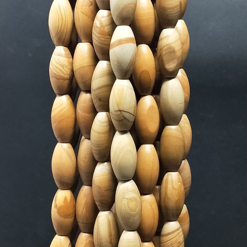Pietra Paesina Naturale in Perline Forma Barilotto Liscio Foro Passante 11X20mm