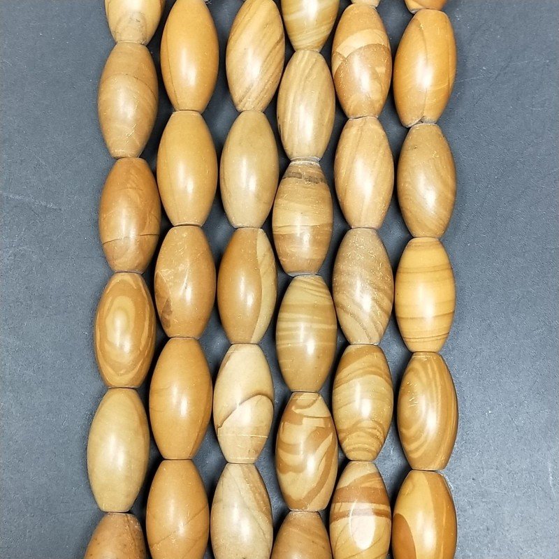 Pietra Paesina Naturale in Perline Forma Barilotto Liscio Foro Passante 11X20mm
