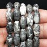 Diaspro Picasso Grigio Perline Forma Barilotto Liscio Liscio 07X14mm