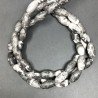 Diaspro Picasso Grigio Perline Forma Barilotto Liscio Liscio 07X14mm
