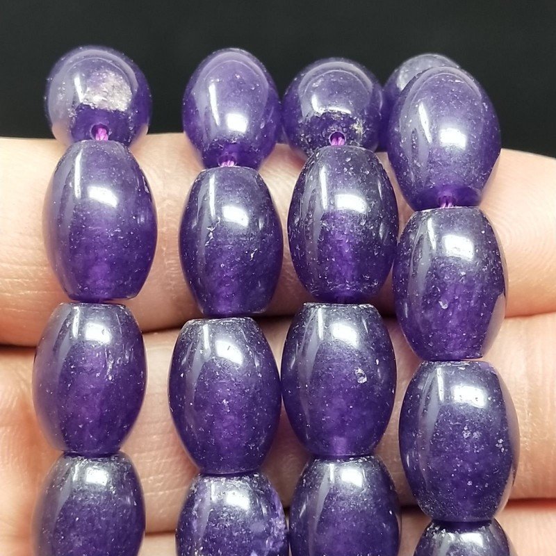 Agata Viola Perline Forma Barilotto Liscio 10X14mm