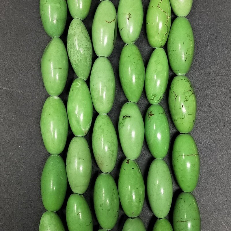 Aulite Verde Perline Forma Barilotto Liscio 09X20mm