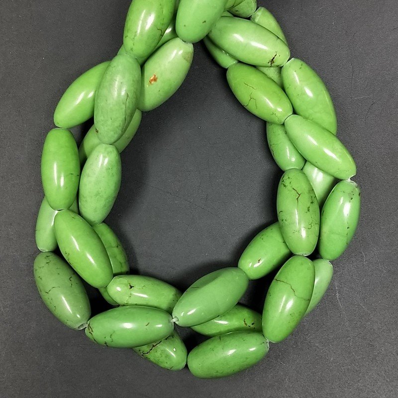 Aulite Verde Perline Forma Barilotto Liscio 09X20mm