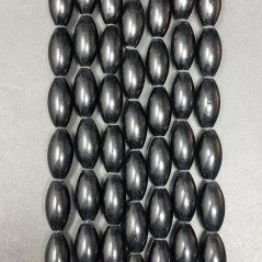 Agata Nera Perline Forma Barilotto Liscio 08x16mm