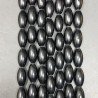 Agata Nera Perline Forma Barilotto Liscio 08x16mm