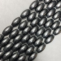Agata Nera Perline Forma Barilotto Liscio 08x16mm