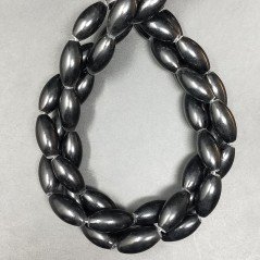 Agata Nera Perline Forma Barilotto Liscio 08x16mm
