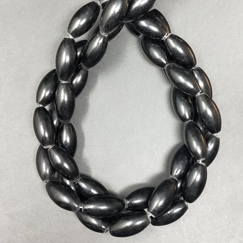 Agata Nera Perline Forma Barilotto Liscio 08x16mm
