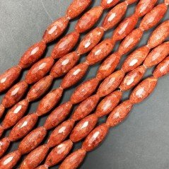 Corallo Madrepora Perline Forma Barilotto Sfaccettato 08X20mm