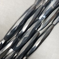 Onice Nera Perline Forma Barilotto Sfaccettato 12X92mm