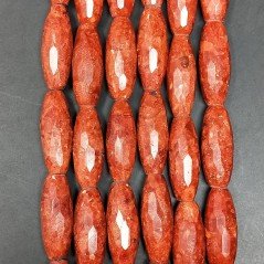 Corallo Madrepora Perline Forma Barilotto Sfaccettato 11X30mm