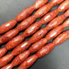 Corallo Madrepora Perline Forma Barilotto Sfaccettato 11X30mm
