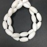 Conchiglia Bianca Striata Gialla Perline Forma Barilotto Liscio 10X18mm