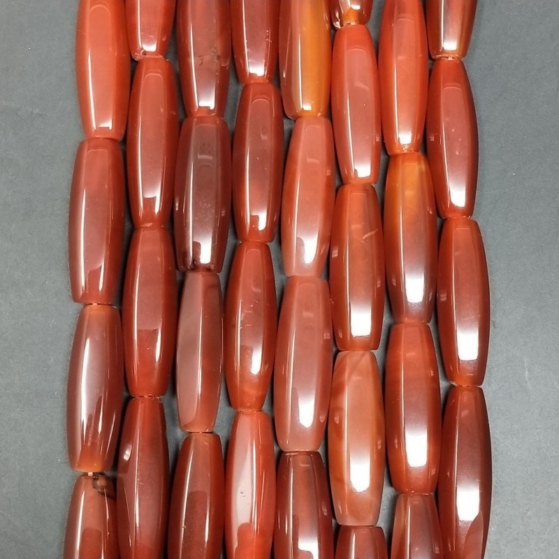 Corniola Perline Forma Barilotto Liscio 08X30mm