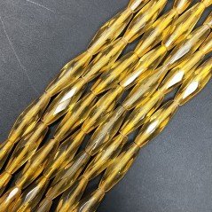 Topazio Giallo Idrotermale Perline Forma Barilotto Sfaccettato 05X20mm
