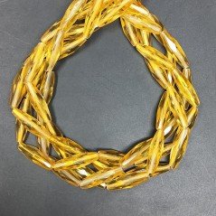 Topazio Giallo Idrotermale Perline Forma Barilotto Sfaccettato 05X20mm