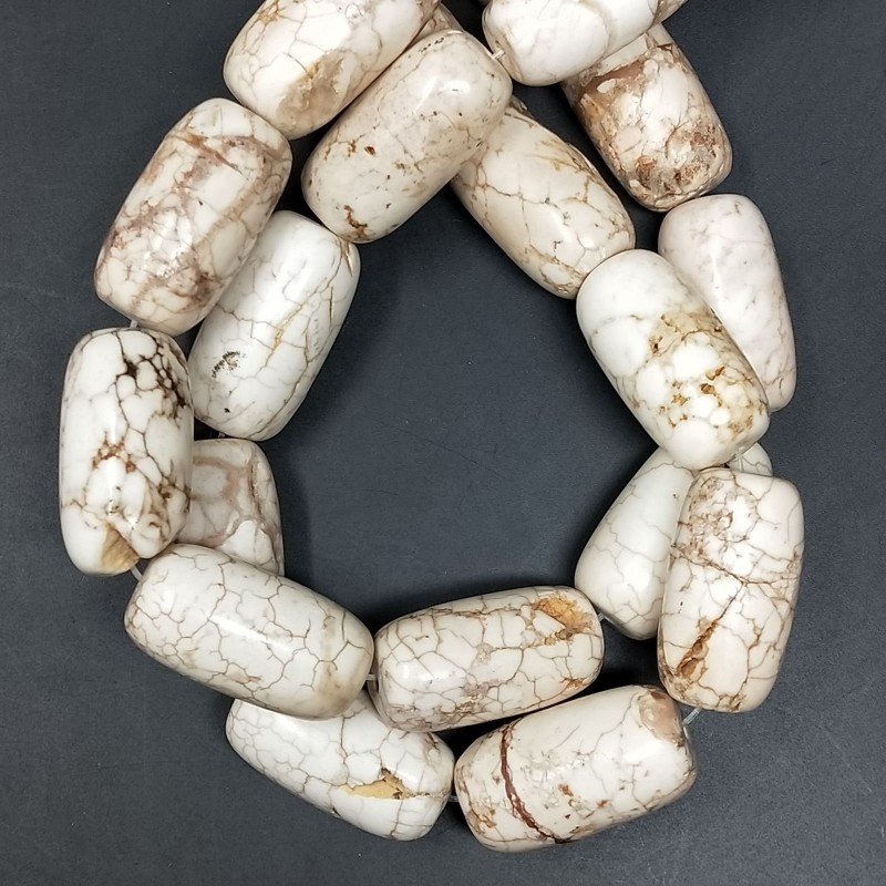 Aulite Bianca Perline Forma Barilotto Liscio 16X30mm