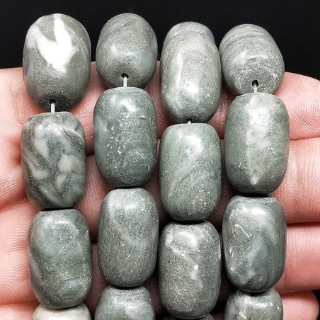 Agata Mushciata Perline Forma Barilotto Liscio 14X18mm