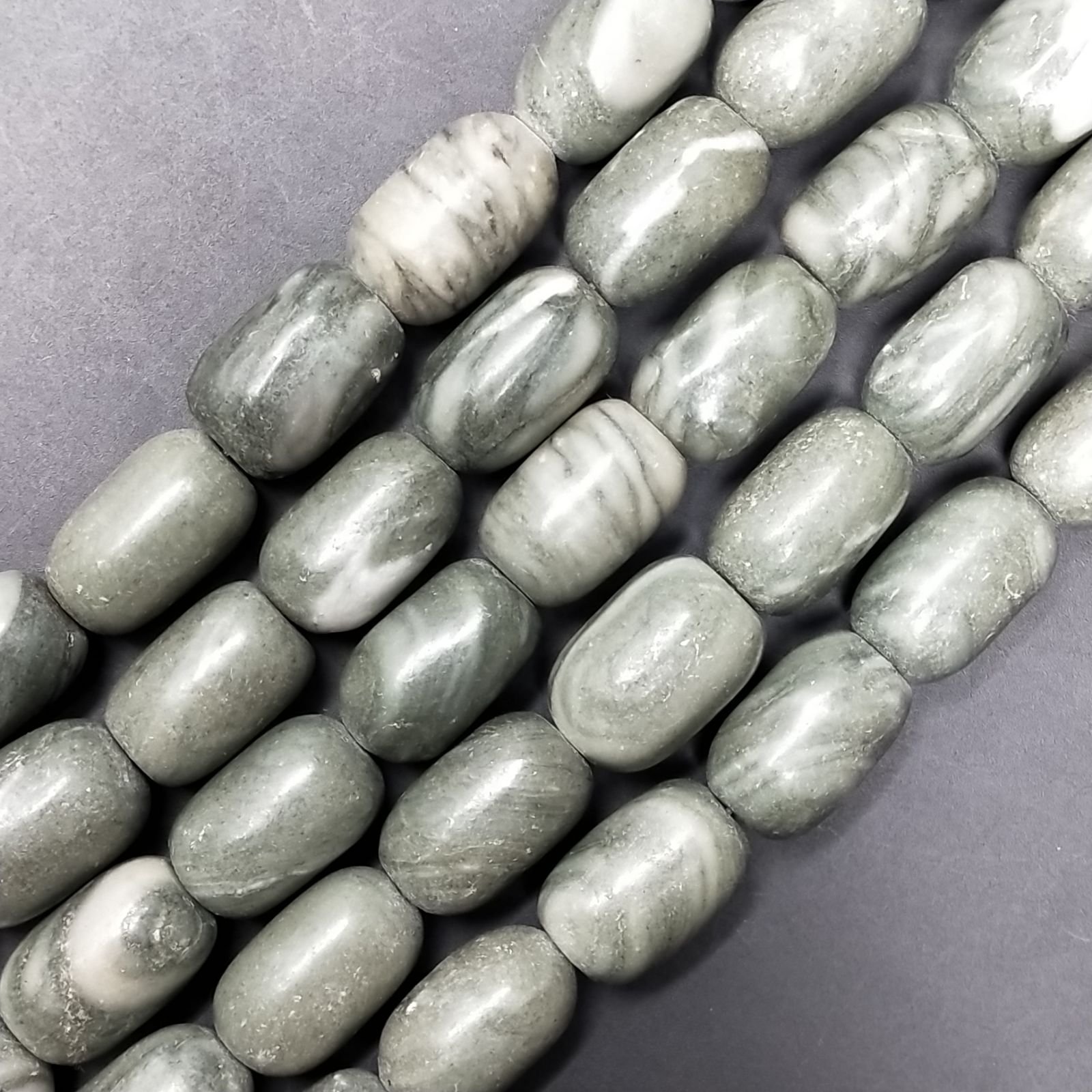 Agata Mushciata Perline Forma Barilotto Liscio 14X18mm