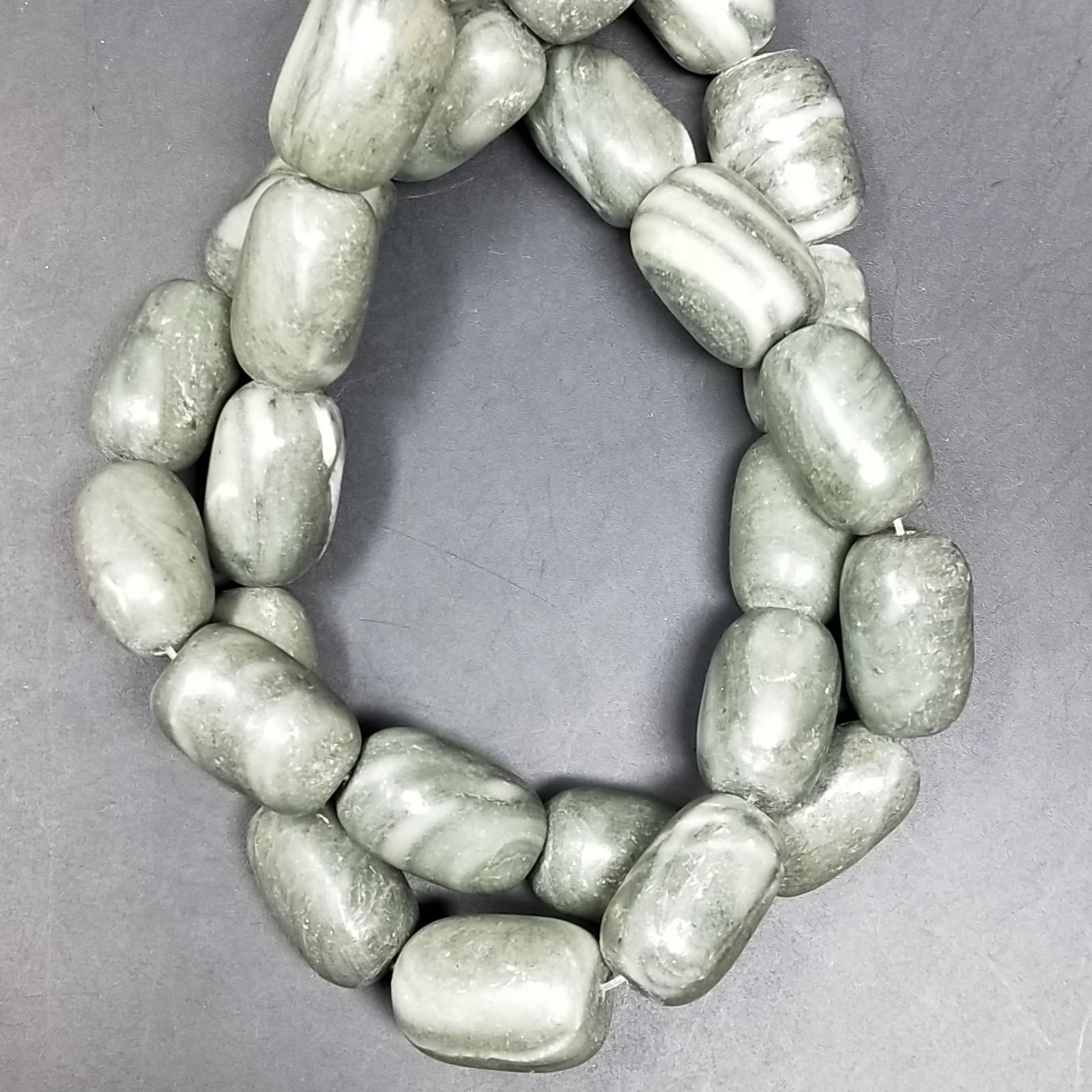 Agata Mushciata Perline Forma Barilotto Liscio 14X18mm